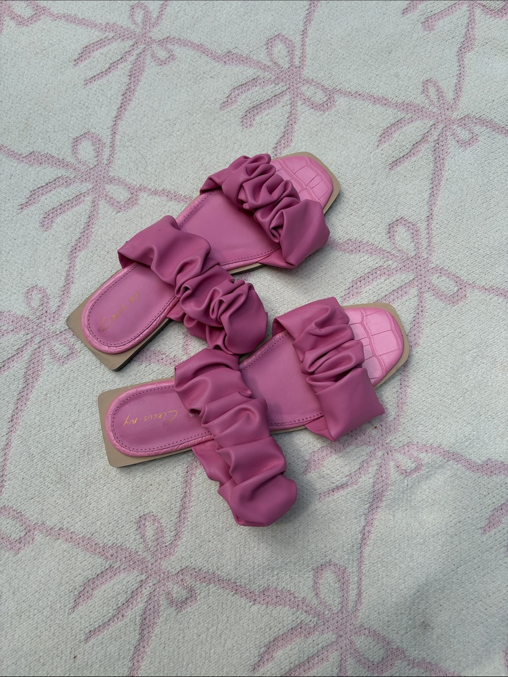 Pink Ruffle Sandals - Picture 1 of 9
